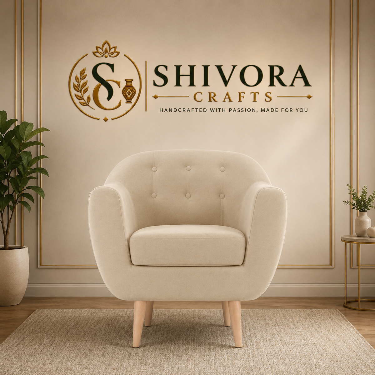 Elegant Button Tufted Accent Armchair