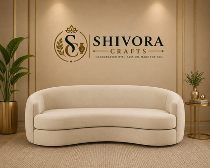Modern Curved 3-Seater Sofa with Deep Seat & Rounded Arms