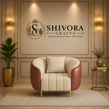 Modern Channel Tufted Accent Chair with Curved Quilted Arms - Shivora Crafts