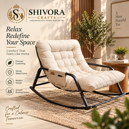 Outdoor Rocking Lounge Chair – Cushioned Reclining Patio Chair