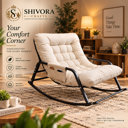 Outdoor Rocking Lounge Chair – Cushioned Reclining Patio Chair