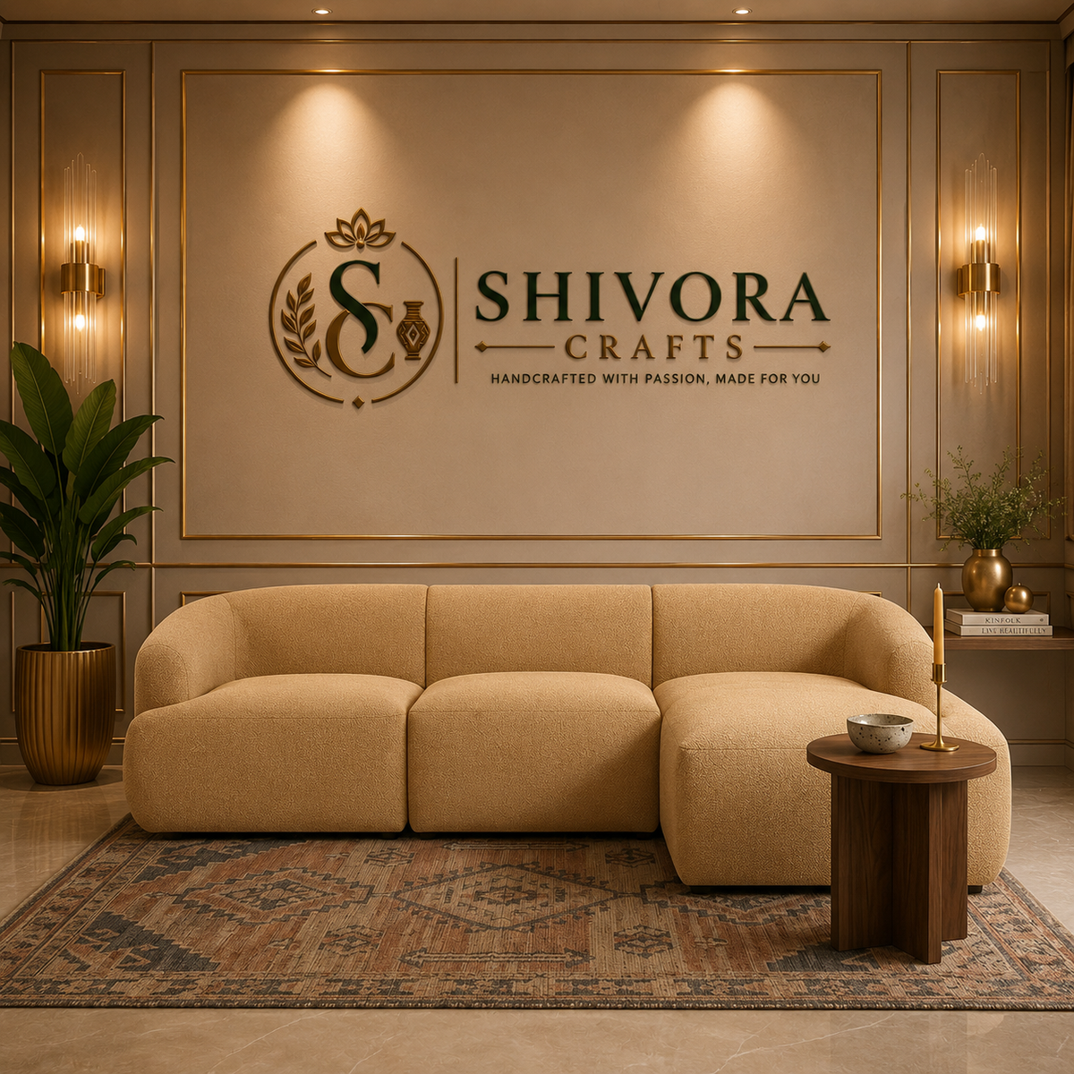 Modern L-Shaped Sectional Sofa with Chaise-Shivora Crafts