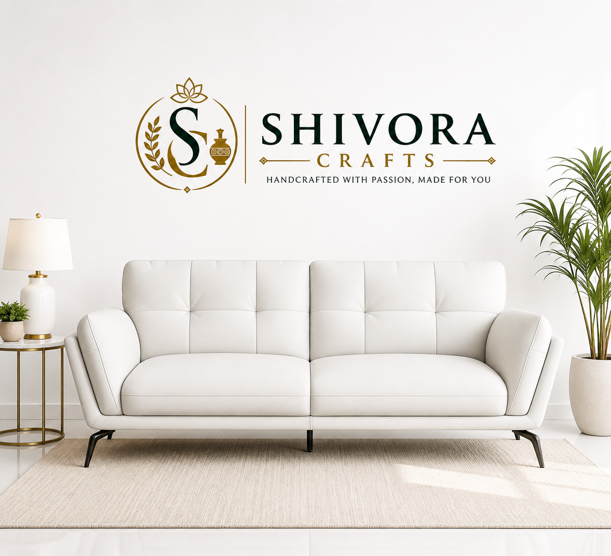 Modern 3-Seater Sofa with Tufted Backrest & Sleek Metal Legs