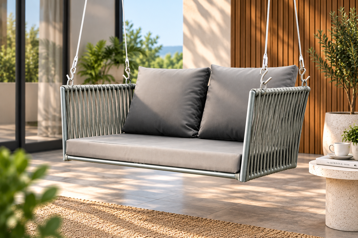 Woven Hanging Swing Chair – Outdoor Rope Hammock Loveseat