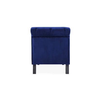 Tufted Chaise Lounge Chair with Bolster Pillow & Padded Seat