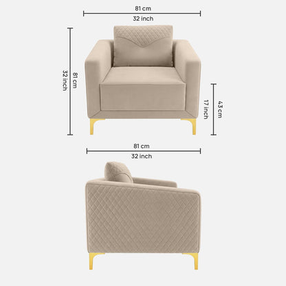 Modern Upholstered Accent Chair with Diamond Quilted Back & Arms