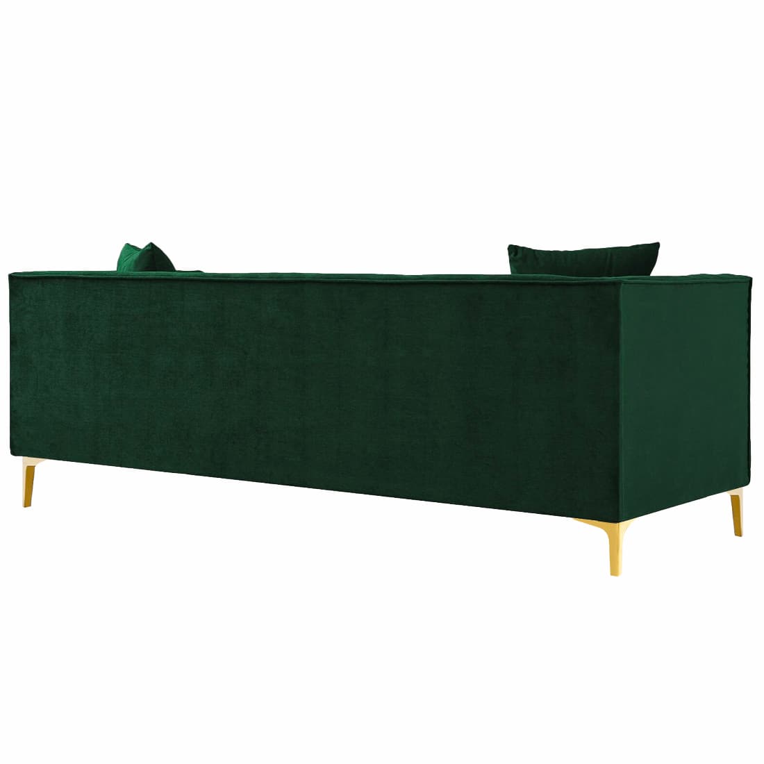 Luxury 3-Seater Green Tufted Upholstered Sofa with Gold Legs