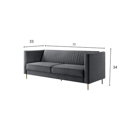 Modern 3-Seater Green Velvet Upholstered Sofa with Gold Legs