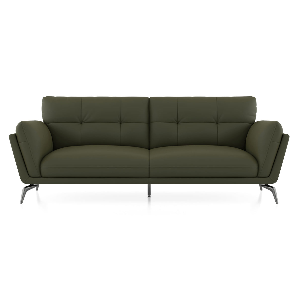 Modern 3-Seater Upholstered Sofa with Tufted Back & Sleek Metal Legs