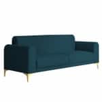 Modern 3-Seater Sofa with Channel-Tufted Back & Metal Legs