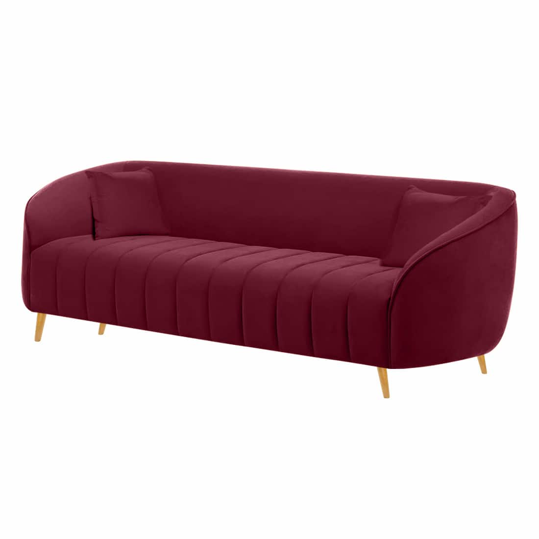 Modern Curved Channel Tufted 3-Seater Sofa- Shivora Crafts
