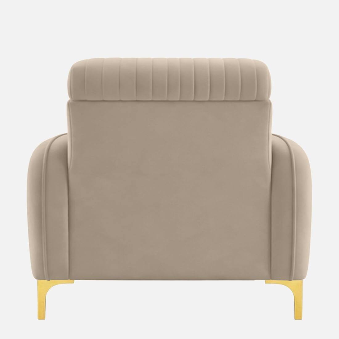 Modern Upholstered Accent Chair with Vertical Channel Back & Rounded Arms