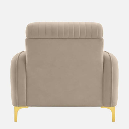 Modern Accent Chair with Channel-Tufted Back & Metal Legs