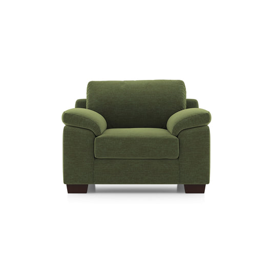 Modern 1 Seater Sofa | Plush Upholstered Armchair with Rolled Arms-Shivora Crafts