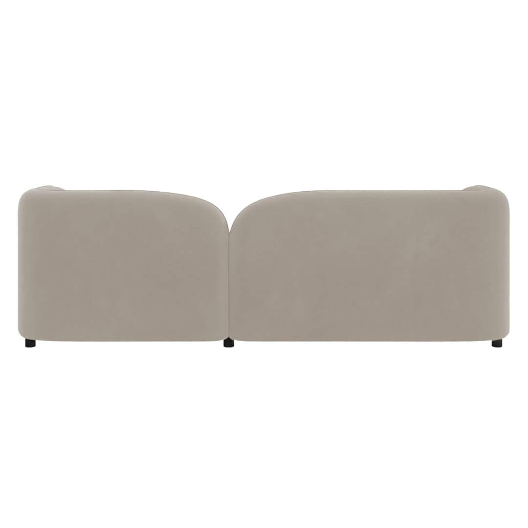 Modern Curved 3-Seater Sofa with Rounded Back & Bolster Cushions