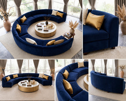 Luxury Curved Modular Sectional Sofa with Circular Seating Design