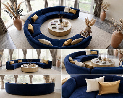 Luxury Curved Modular Sectional Sofa with Circular Seating Design