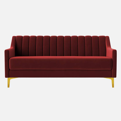 Modern Vertical Channel Tufted 3-Seater Sofa - Shivora Crafts