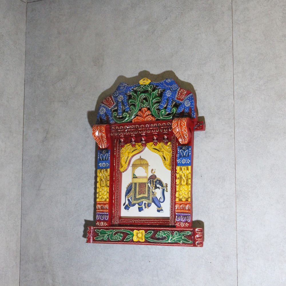 Wooden Jharokha With Painting 36''