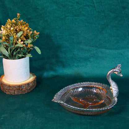 Paan Tray with Peacock Design — Handcrafted Decorative Serving Plate