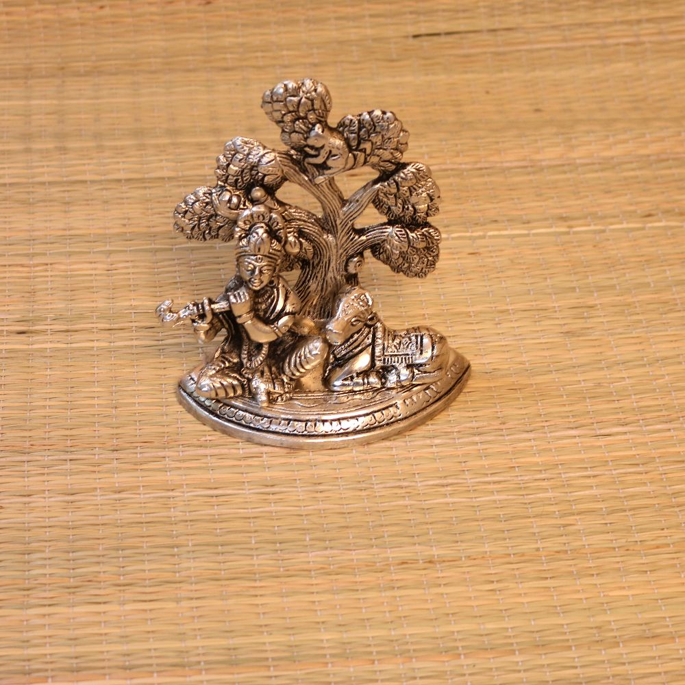 Handcrafted Metal Bal Gopal Tree Showpiece – Decorative Krishna Tree for Home Temple & Spiritual Décor