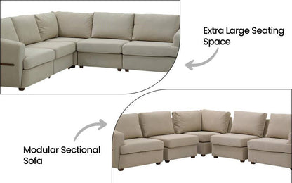 Modern L-Shaped Sectional Sofa with Corner Chaise