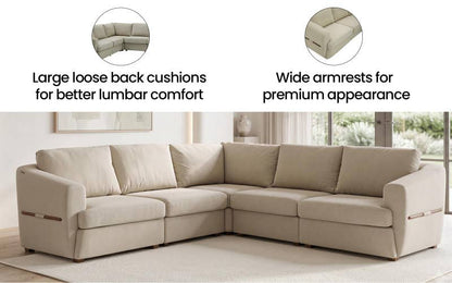 Modern L-Shaped Sectional Sofa with Corner Chaise