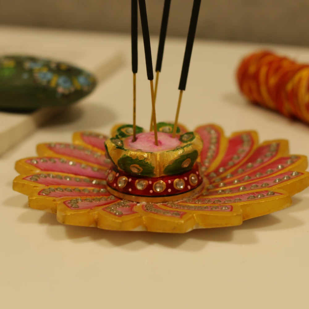 Marble Lotus Agarbatti Stand