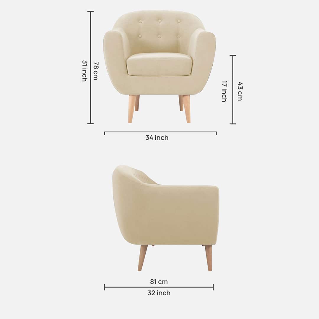 Elegant Button Tufted Accent Armchair
