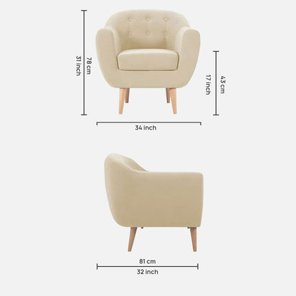 Elegant Button Tufted Accent Armchair