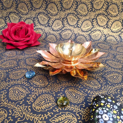 Brass & Copper Akhand Jyot – Kamal Design