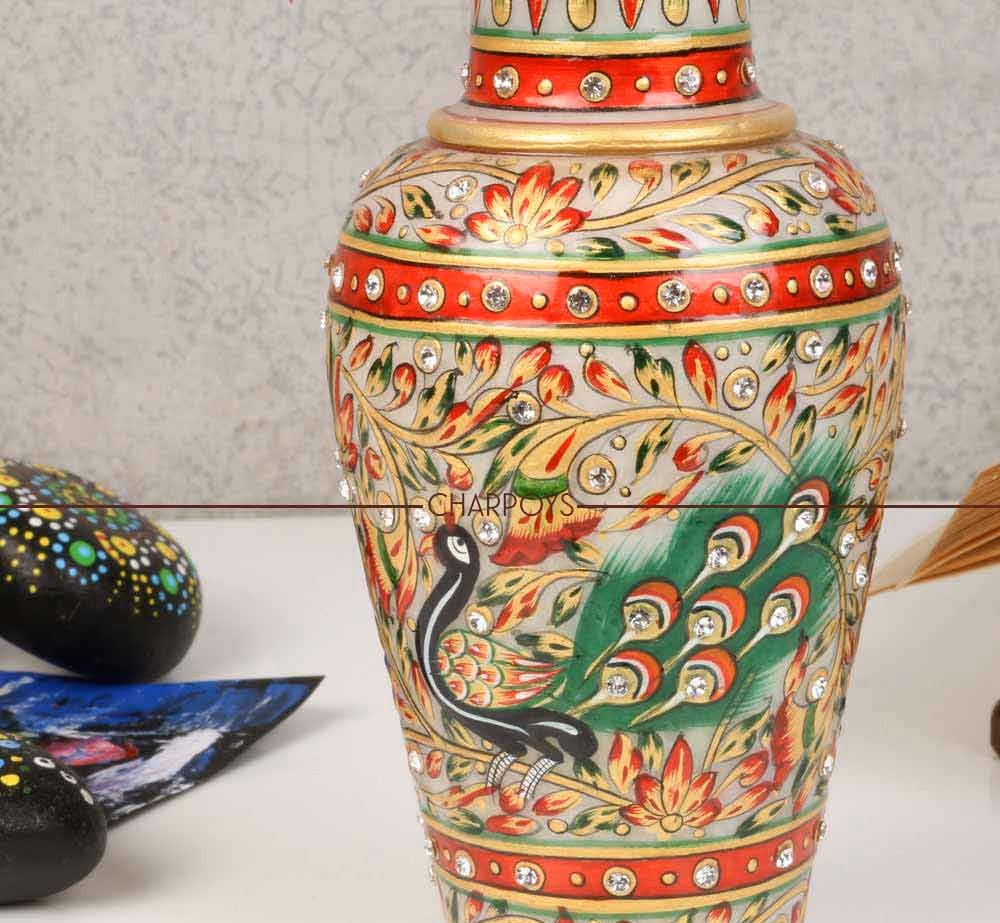 Marble Painted Flower Pot – 9 Inch