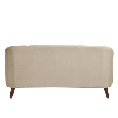 Modern Mid-Century 3-Seater Sofa with Cushions & Wooden Legs