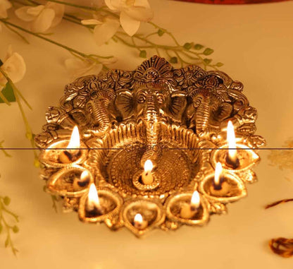 Shri Ganesh Design Akhand Jyot — Handcrafted Continuous Flame Oil Lamp