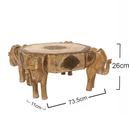 Handcrafted Low Heighted Stool – Premium Wooden Accent Stool for Home Décor