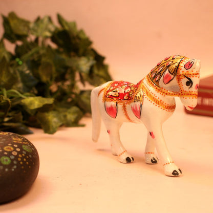Metal Small Printed Horse 4 Inch