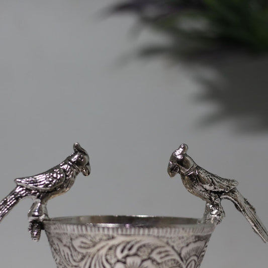 Metal Parrot Bowl — Handcrafted Decorative Serving Bowl