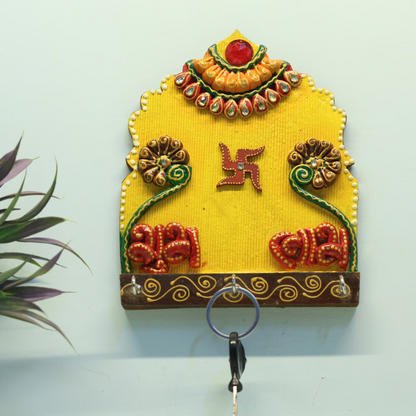 Shubh Labh Key Stand — Handcrafted Decorative Key Holder