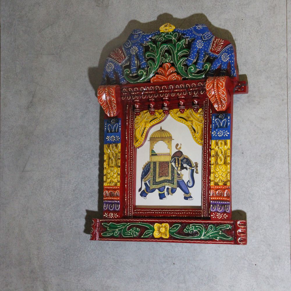 Wooden Jharokha With Painting 36''