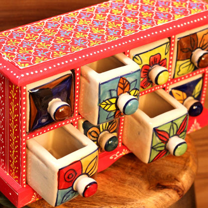WOODEN DRAWER PAINTING 8 DRAWER