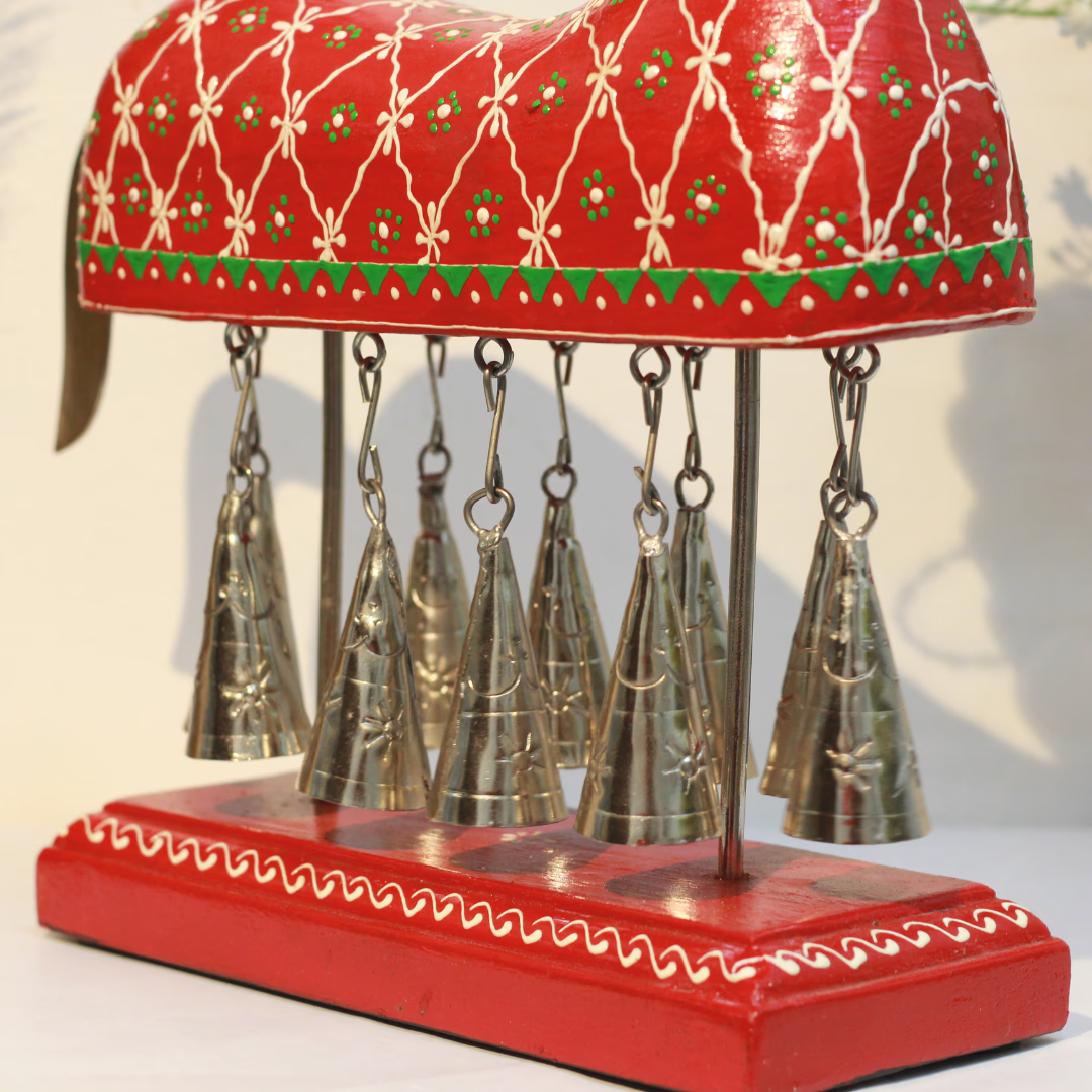 Wooden 10 Bell Horse | 21 inches | Handcrafted Indian Decorative Showpiece