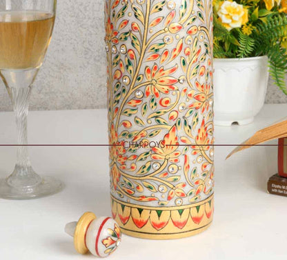 Marble Painted Decorative Wine Bottle