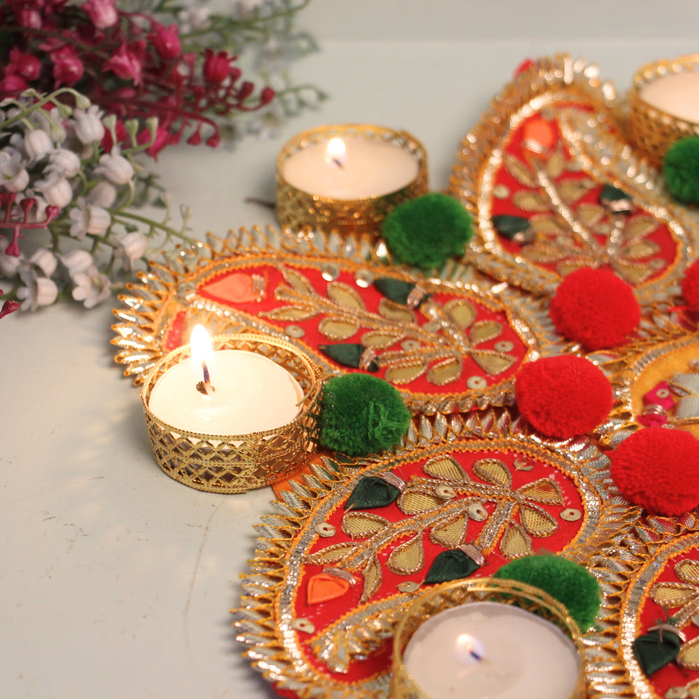 Rangoli Candle Holder — Handcrafted Decorative Diya Stand