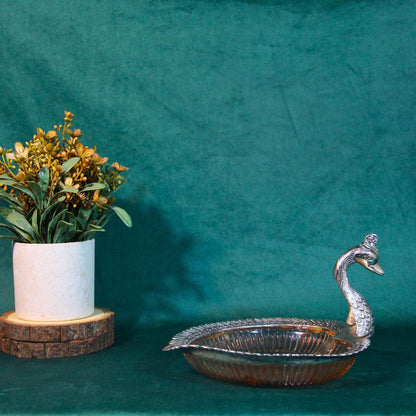 Paan Tray with Peacock Design — Handcrafted Decorative Serving Plate