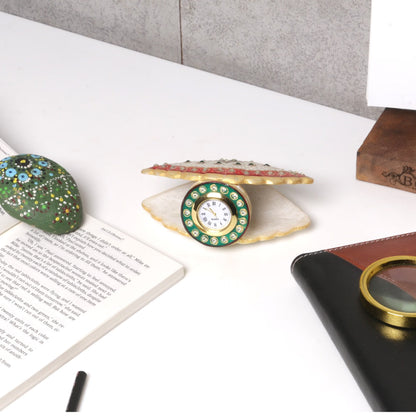 Marble Shell Table Clock