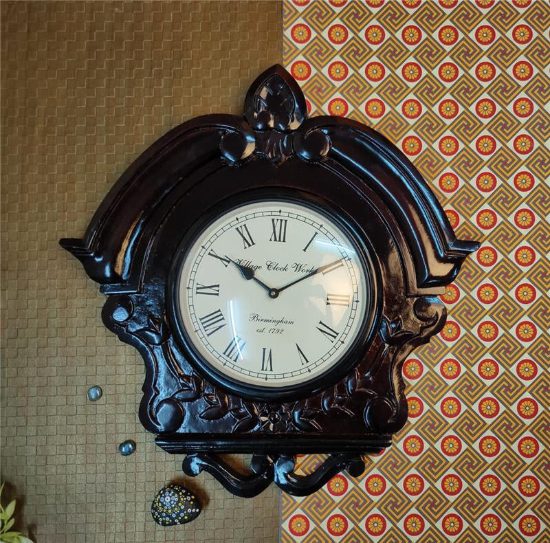 Antique Triangle Wooden Wall Clock | 20×20×10 cm | Festive Gift
