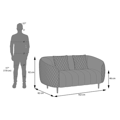 Quilted Channel Back 3 Seater Sofa