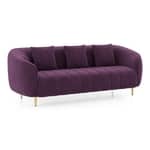 Modern Quilted 3-Seater Sofa with Channel-Tufted Seat & Cushions