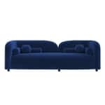 Modern Curved 3-Seater Sofa with Rounded Back & Bolster Cushions