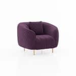 Modern Channel Tufted Accent Chair with Curved Quilted Arms - Shivora Crafts